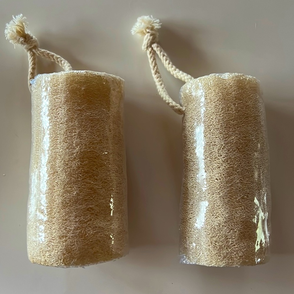 Unopened NIP Pair of Loofah with Rope Handles